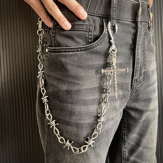 Gothic Cross Skull Alloy Waist Chain