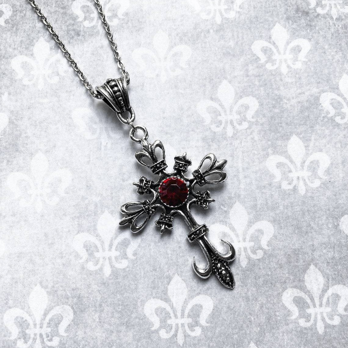 Gothic Baroque Cross Pendant Necklace