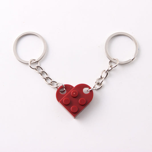 Heart Building Block Keychain
