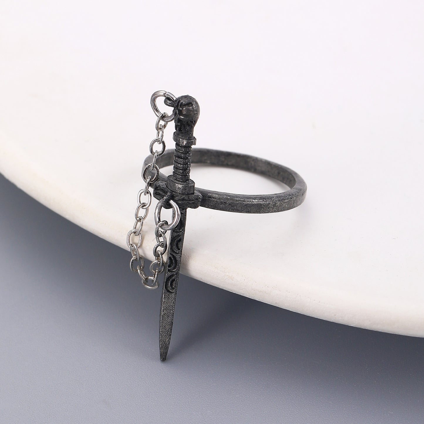 Gothic Dark Cross Sword Ring