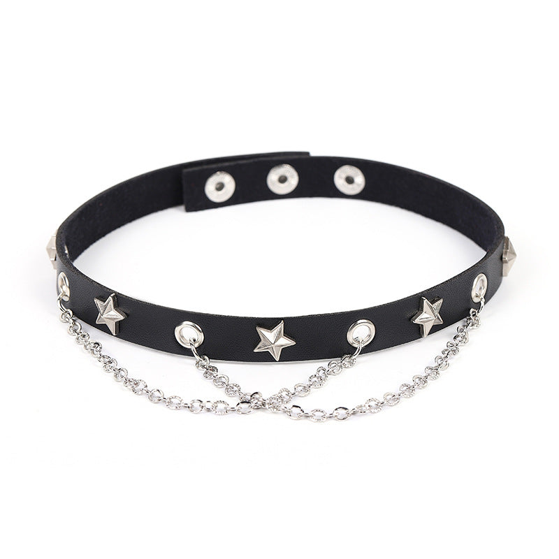 Star Chain Punk Choker Necklace