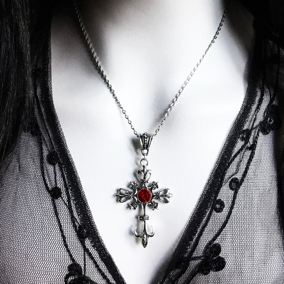 Gothic Baroque Cross Pendant Necklace