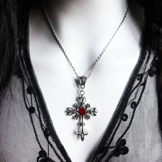 Gothic Baroque Cross Pendant Necklace