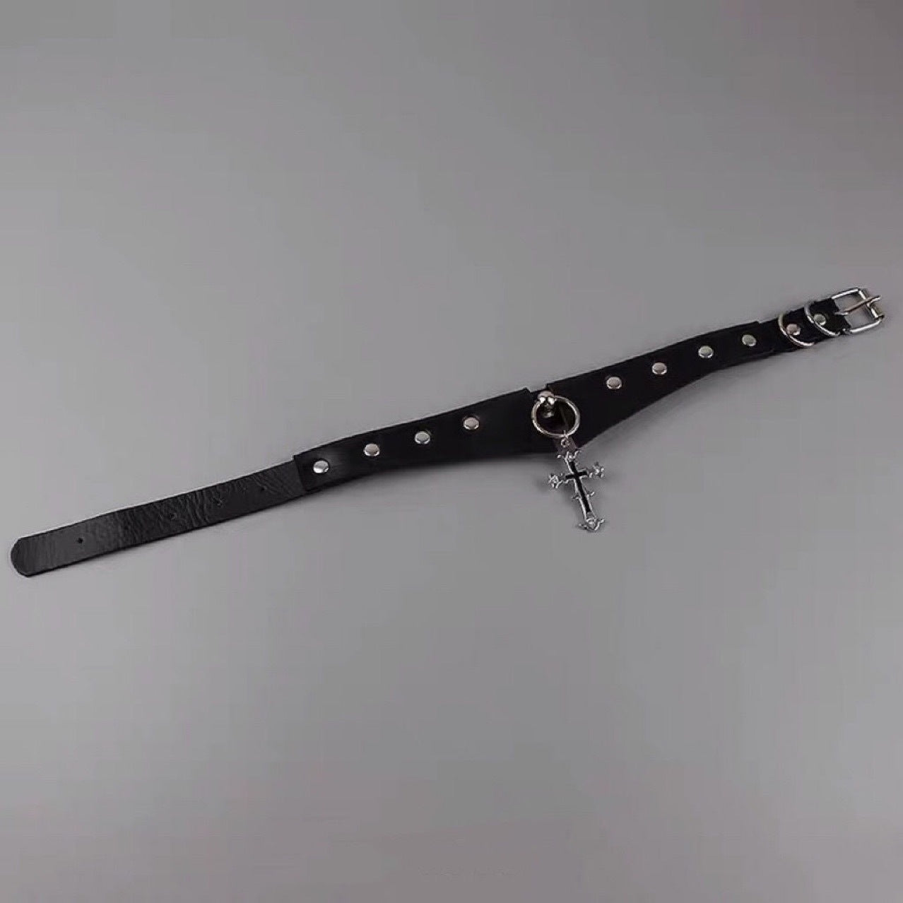 Gothic Punk Choker Leather Cross Necklace
