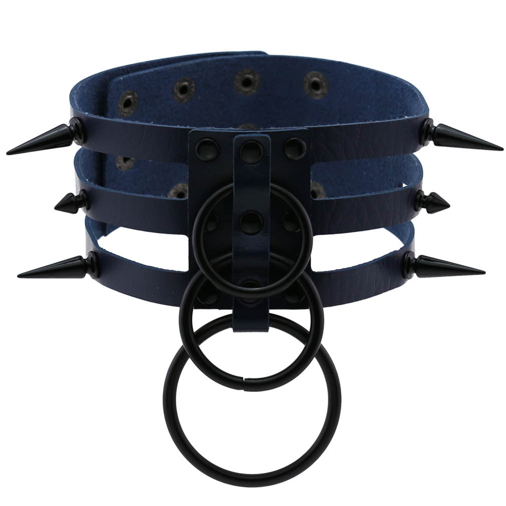 Rivet Spike Adjustable PU Leather Neck Collar