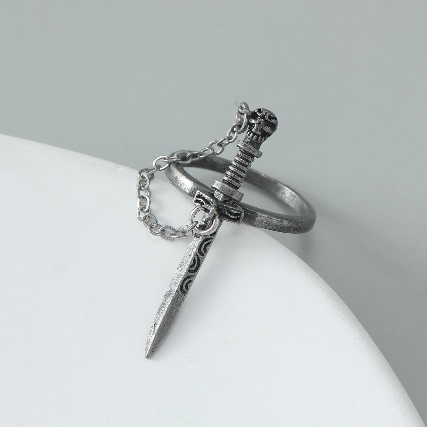 Gothic Dark Cross Sword Ring