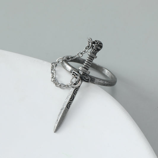 Gothic Dark Cross Sword Ring
