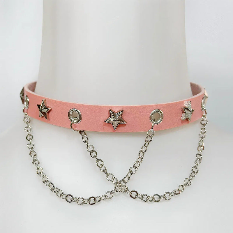 Star Chain Punk Choker Necklace