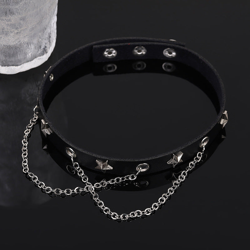 Star Chain Punk Choker Necklace