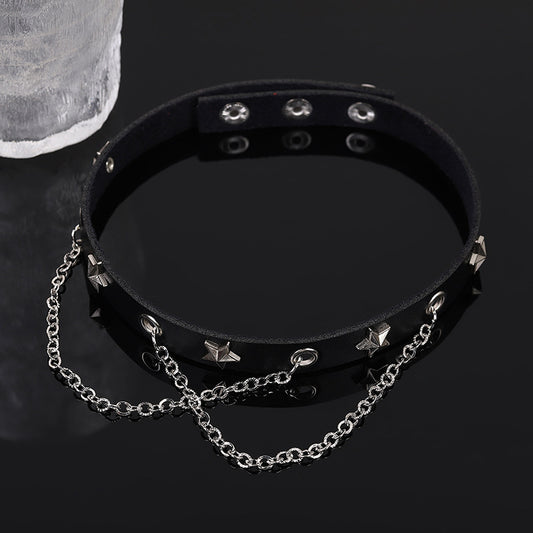 Star Chain Punk Choker Necklace