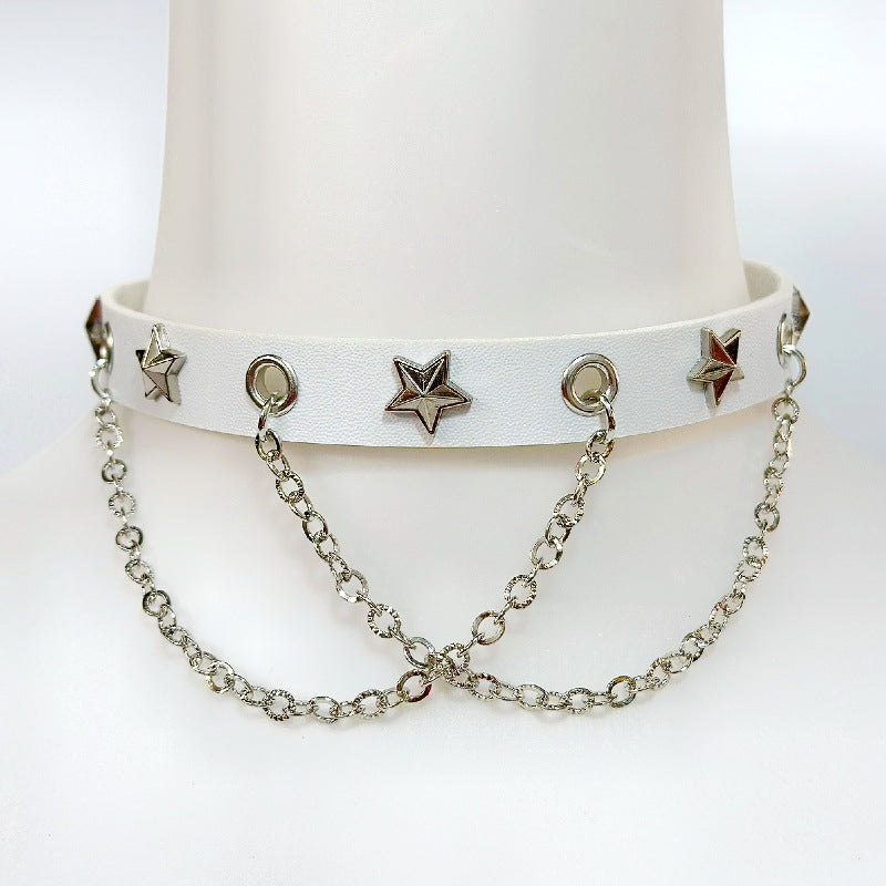 Star Chain Punk Choker Necklace