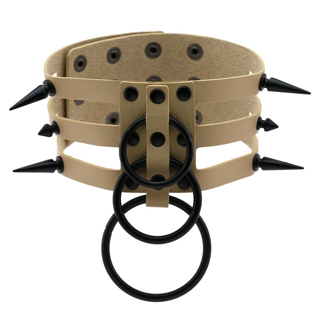 Rivet Spike Adjustable PU Leather Neck Collar