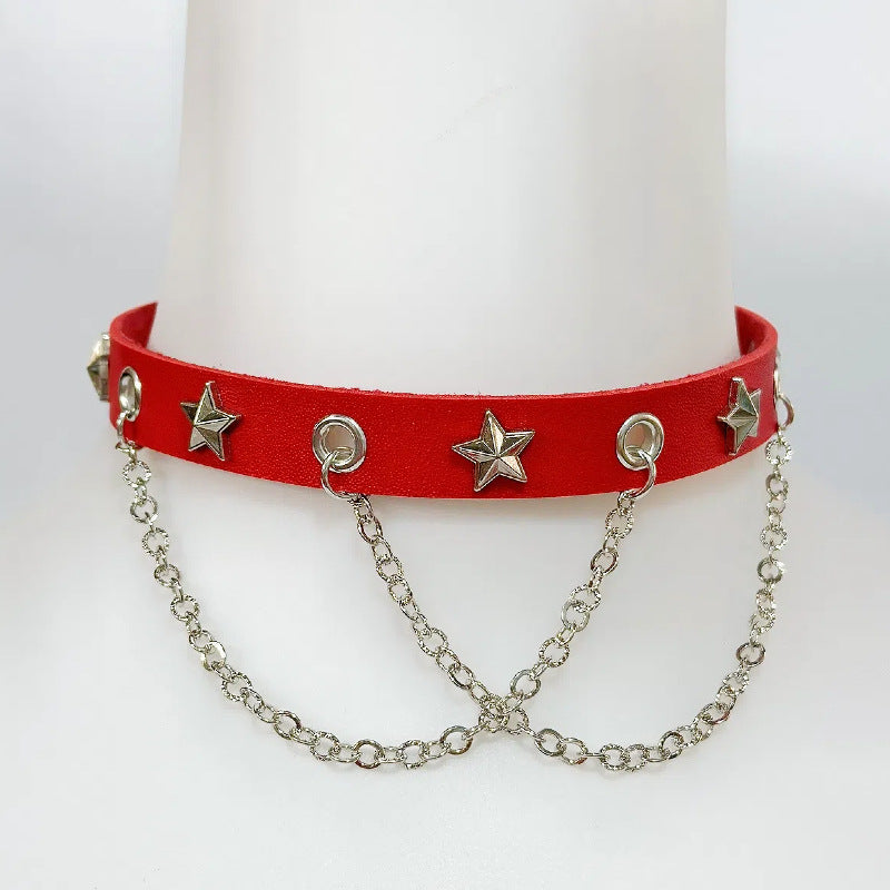 Star Chain Punk Choker Necklace